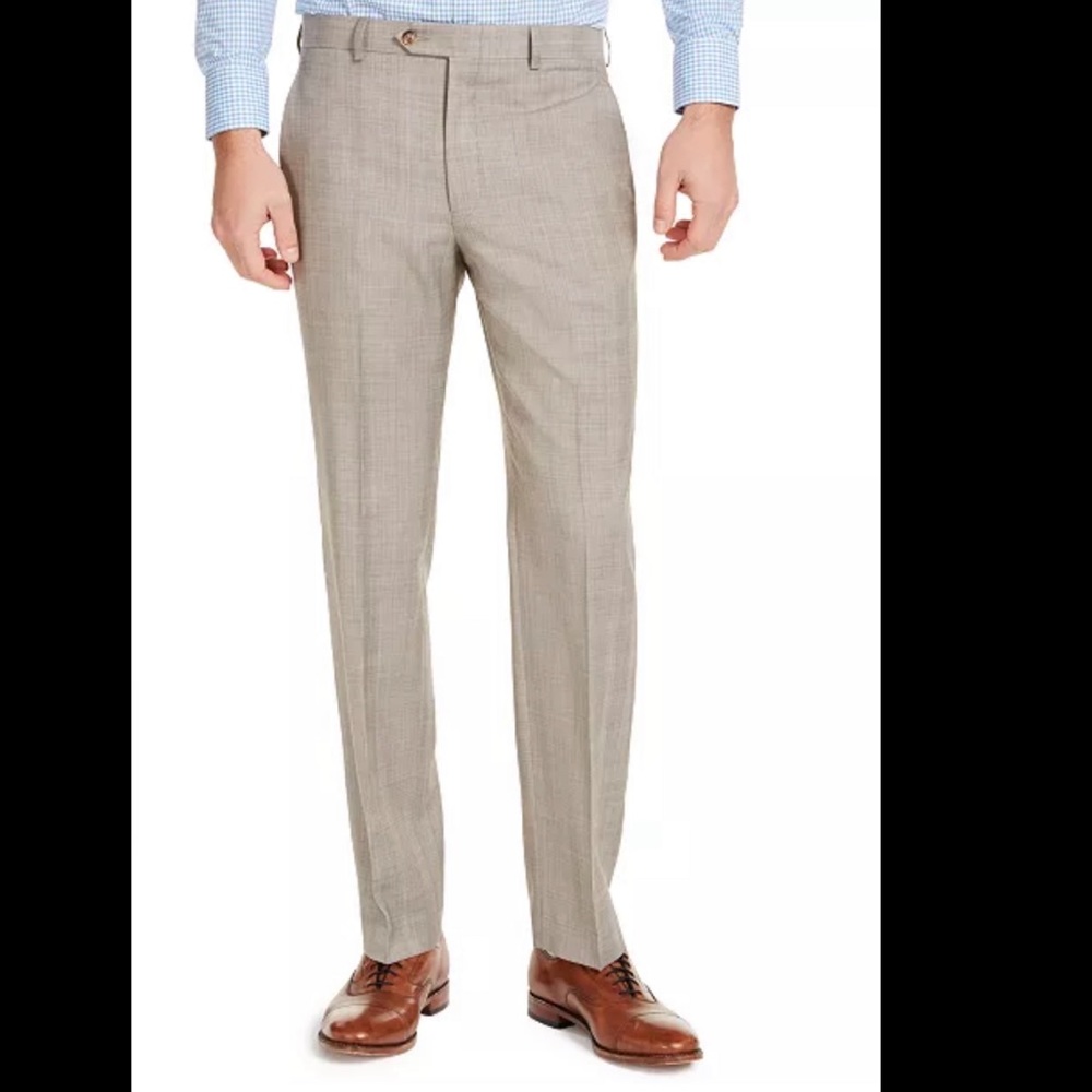 Lauren Ralph Lauren Men's Classic-Fit UltraFlex Stretch Tan Plaid Suit Pants